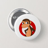 Badge Rond 5 Cm Bouton de dessin animé Chimp (Devant & derrière)