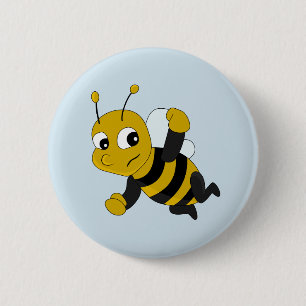 Badge Rond 5 Cm Bouton de dessin animé d'abeille