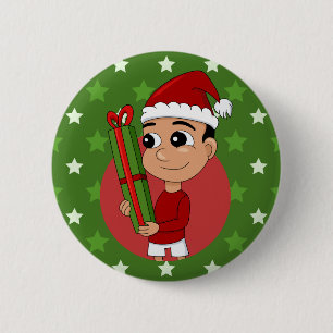 Badge Rond 5 Cm Bouton de dessin animé de Noël