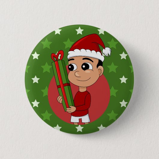 Badge Rond 5 Cm Bouton de dessin animé de Noël (Devant)