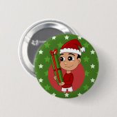 Badge Rond 5 Cm Bouton de dessin animé de Noël (Devant & derrière)