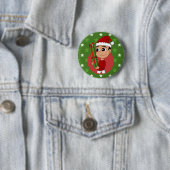 Badge Rond 5 Cm Bouton de dessin animé de Noël (En situation)