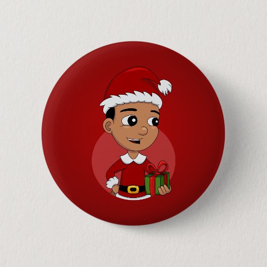 Badge Rond 5 Cm Bouton de dessin animé de Noël (Devant)