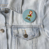 Badge Rond 5 Cm Bouton de dessin animé pour fille de skateboard (En situation)