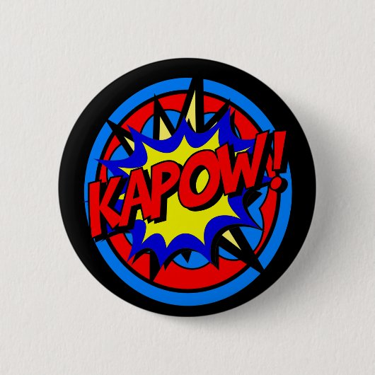 Badge Rond 5 Cm Bouton de dessin de Kapow Superhero (Devant)