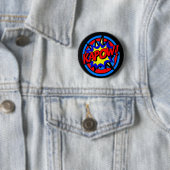 Badge Rond 5 Cm Bouton de dessin de Kapow Superhero (En situation)