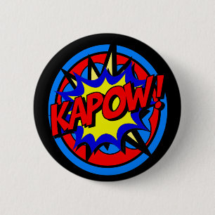 Badge Rond 5 Cm Bouton de dessin de Kapow Superhero