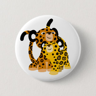 Badge Rond 5 Cm Bouton de dessin mignon Jaguars En Amour Bouton Ba
