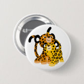 Badge Rond 5 Cm Bouton de dessin mignon Jaguars En Amour Bouton Ba (Devant & derrière)