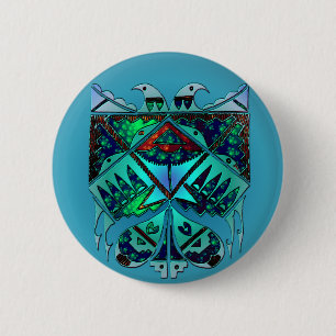 Badge Rond 5 Cm Bouton de deux Eagles