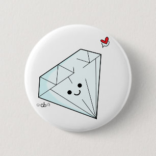 Badge Rond 5 Cm Bouton de diamant