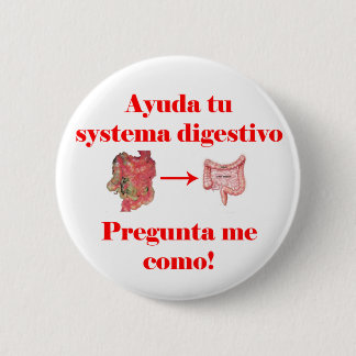 Badge Rond 5 Cm Bouton de digestivo de systema d'Ayuda TU