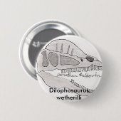 Badge Rond 5 Cm Bouton de Dilophosaurus (Devant & derrière)