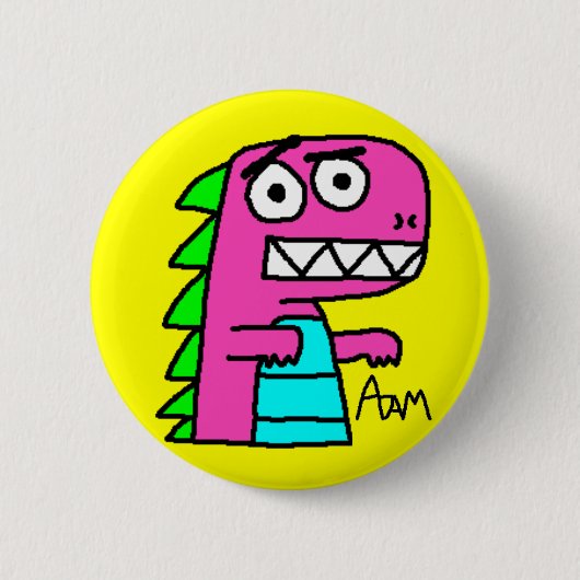Badge Rond 5 Cm Bouton de Dino (Devant)