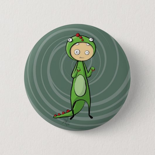 Badge Rond 5 Cm Bouton de Dino (Devant)