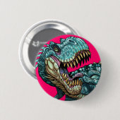 Badge Rond 5 Cm Bouton de dinosaure (Devant & derrière)