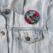 Badge Rond 5 Cm Bouton de dinosaure (En situation)