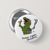 Badge Rond 5 Cm Bouton de dinosaure de cyborg de zombi (Devant & derrière)