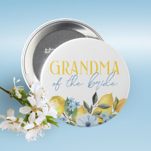 Badge Rond 5 Cm Bouton de douche de mariage au citron Grand-mère d