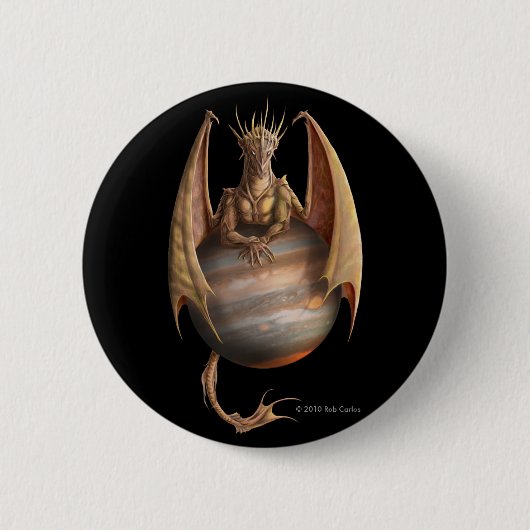 Badge Rond 5 Cm Bouton de dragon de Jupiter (Devant)