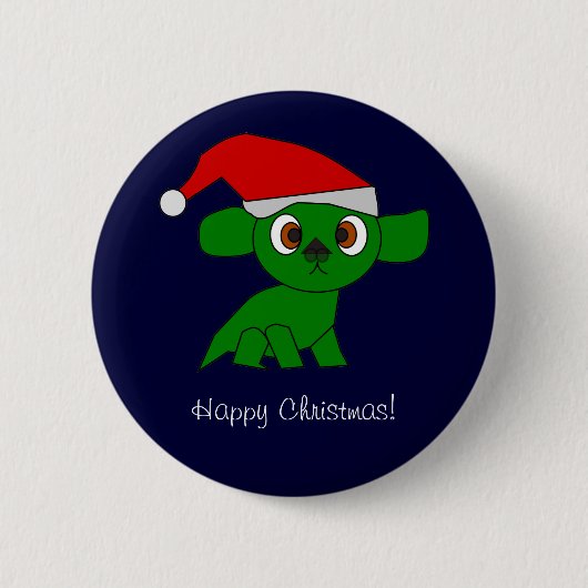 Badge Rond 5 Cm Bouton de dragon de Noël (Devant)
