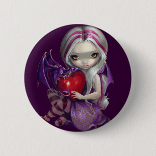 Badge Rond 5 Cm Bouton "de dragon de Valentine"