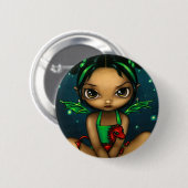 Badge Rond 5 Cm Bouton "de Dragonling vert" (Devant & derrière)