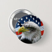 Badge Rond 5 Cm Bouton de drapeau américain d'Eagle chauve (Devant & derrière)