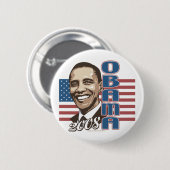Badge Rond 5 Cm Bouton de drapeau de Barack 2008 (Devant & derrière)