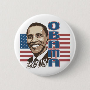 Badge Rond 5 Cm Bouton de drapeau de Barack 2008