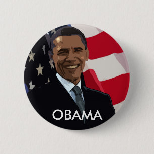 Badge Rond 5 Cm Bouton de drapeau de Barack Obama