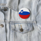 Badge Rond 5 Cm Bouton de drapeau de la Slovénie Fisheye (En situation)