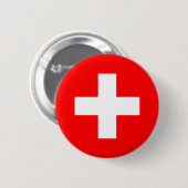 Badge Rond 5 Cm Bouton de drapeau de la Suisse (Devant & derrière)