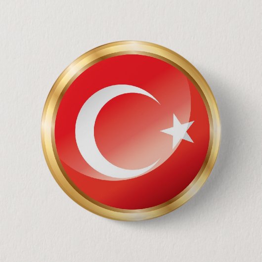 Badge Rond 5 Cm Bouton de drapeau de la Turquie (Devant)