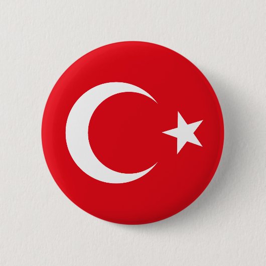 Badge Rond 5 Cm Bouton de drapeau de la Turquie (Devant)