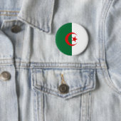 Badge Rond 5 Cm Bouton de drapeau de l'Algérie Fisheye (En situation)