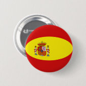 Badge Rond 5 Cm Bouton de drapeau de l'Espagne Fisheye (Devant & derrière)