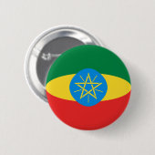 Badge Rond 5 Cm Bouton de drapeau de l'Ethiopie Fisheye (Devant & derrière)