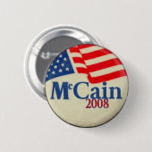 Badge Rond 5 Cm Bouton de drapeau de McCain 2008 (Devant & derrière)