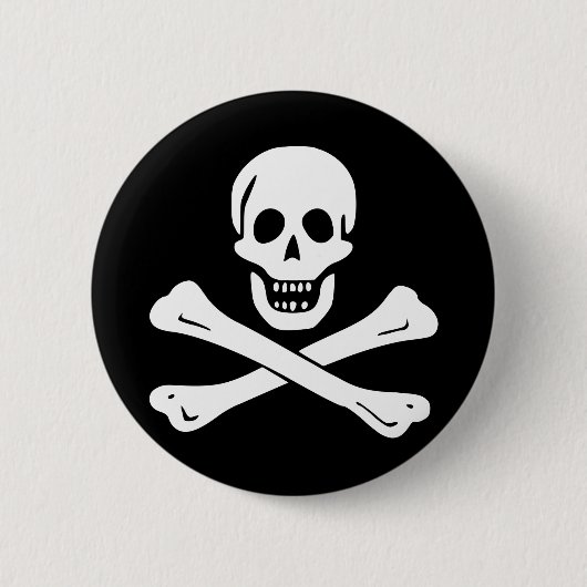 Badge Rond 5 Cm Bouton de drapeau de pirate de jolly roger (Devant)