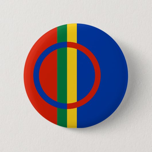 Badge Rond 5 Cm Bouton de drapeau de Sami (Devant)