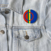 Badge Rond 5 Cm Bouton de drapeau de Sami (En situation)