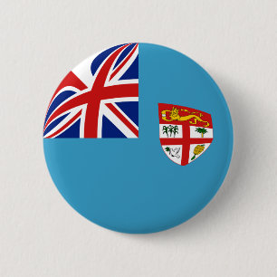 Badge Rond 5 Cm Bouton de drapeau des Fidji Fisheye