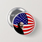 Badge Rond 5 Cm Bouton de drapeau d'Obama USA (Devant & derrière)