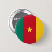 Badge Rond 5 Cm Bouton de drapeau du Cameroun (Devant & derrière)