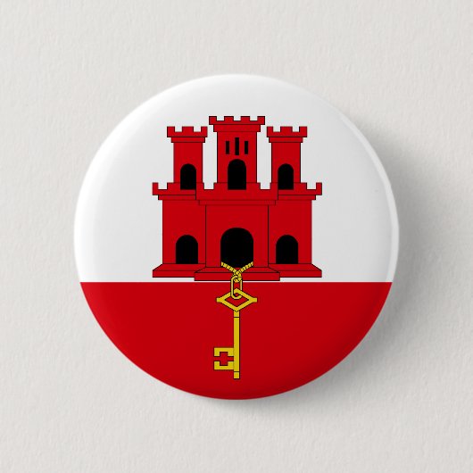 Badge Rond 5 Cm Bouton de drapeau du Gibraltar (Devant)
