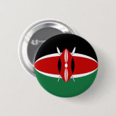 Badge Rond 5 Cm Bouton de drapeau du Kenya Fisheye (Devant & derrière)
