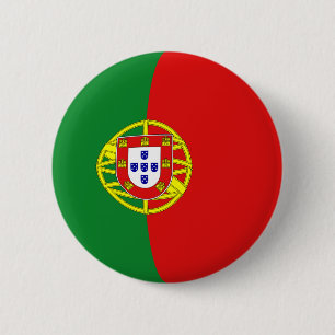 Badge Rond 5 Cm Bouton de drapeau du Portugal Fisheye
