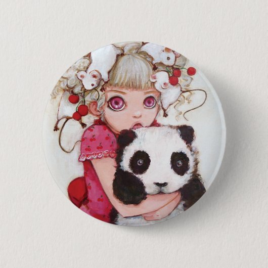 Badge Rond 5 Cm Bouton de duvet de fruit (Devant)