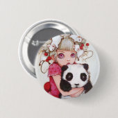 Badge Rond 5 Cm Bouton de duvet de fruit (Devant & derrière)